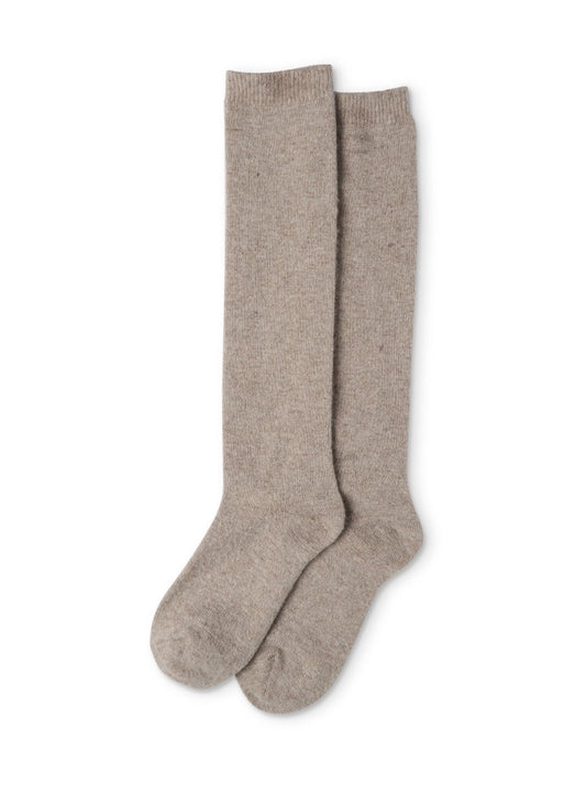 Chalk Cashmere Lounge Socks in Beige