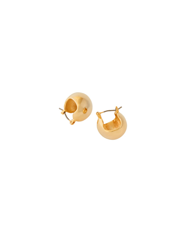 Chalk Ball Huggie Gold earrings 