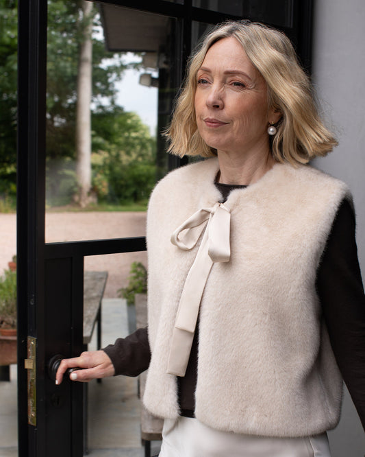 Chalk Felicity Gilet in Bone White