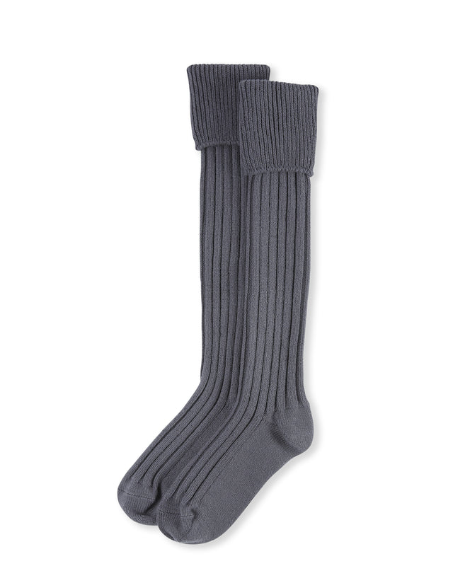 Chalk Long Boot Sock in Charcoal
