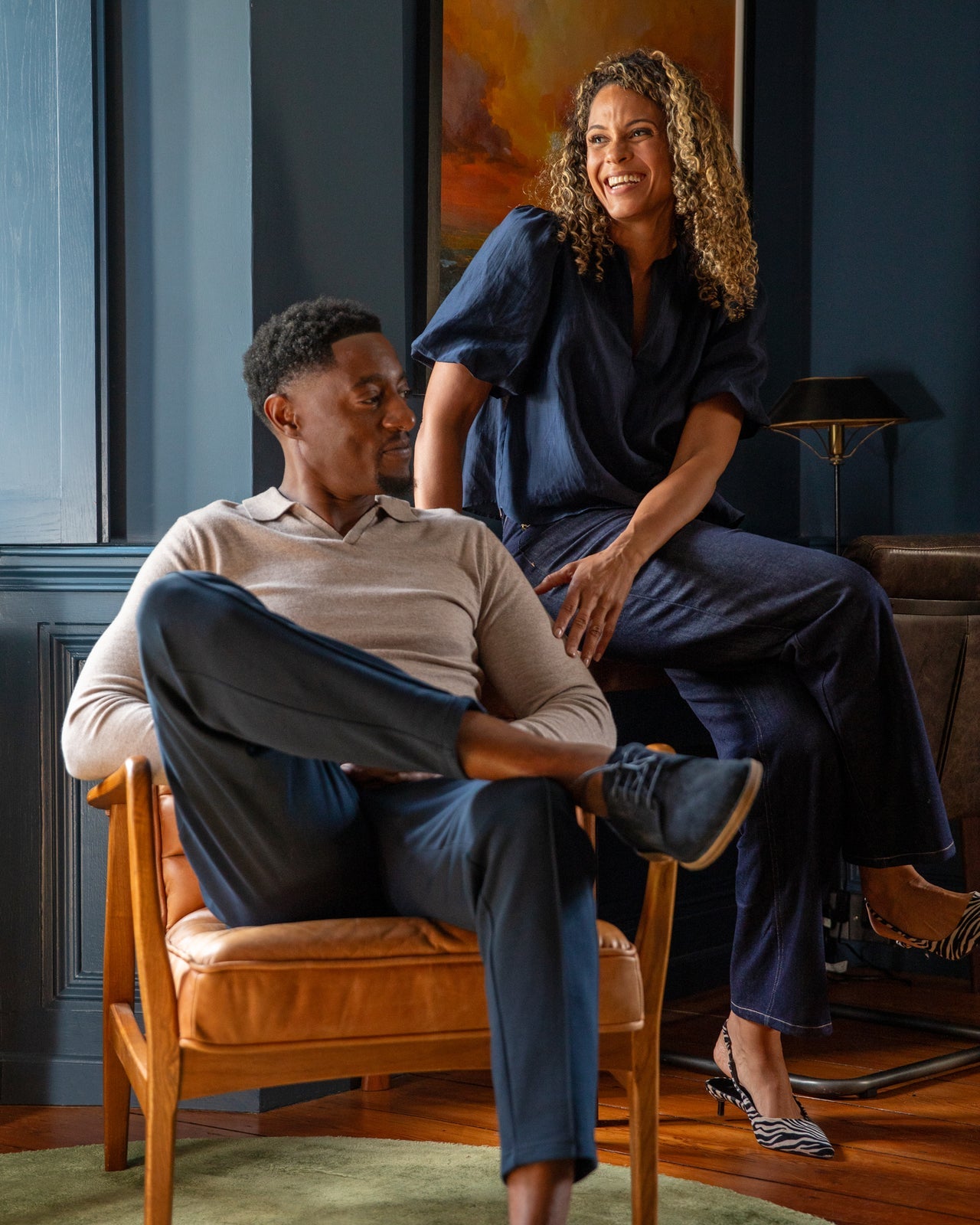 Chalk Porcha Top in Navy