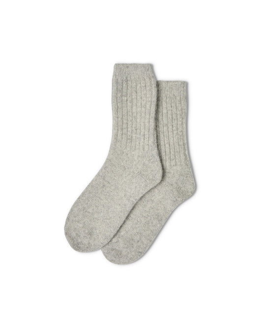 Chalk Soft Angora Sock in Silver