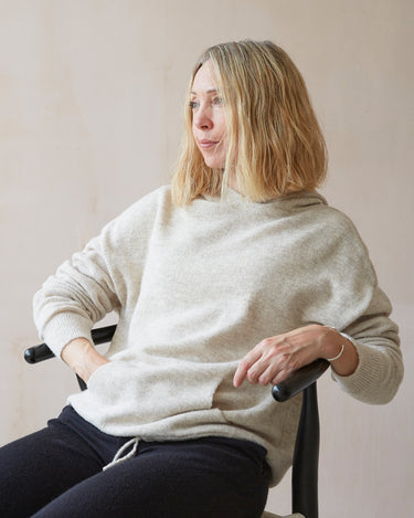 The Greta knitted Hoody in off white 