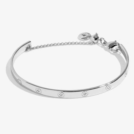 Joma Jewellery Classic Collection Circle Cubic Zirconia Bangle In Silver Plating