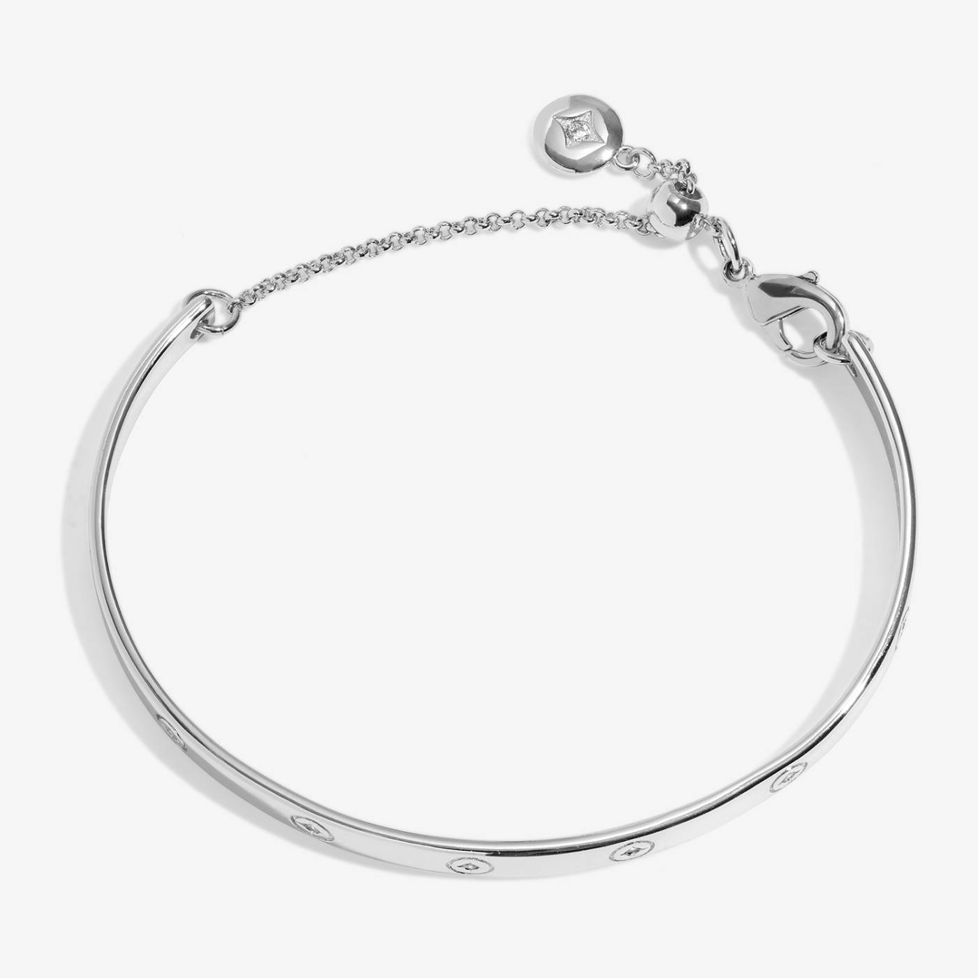Joma Jewellery Classic Collection Circle Cubic Zirconia Bangle In Silver Plating