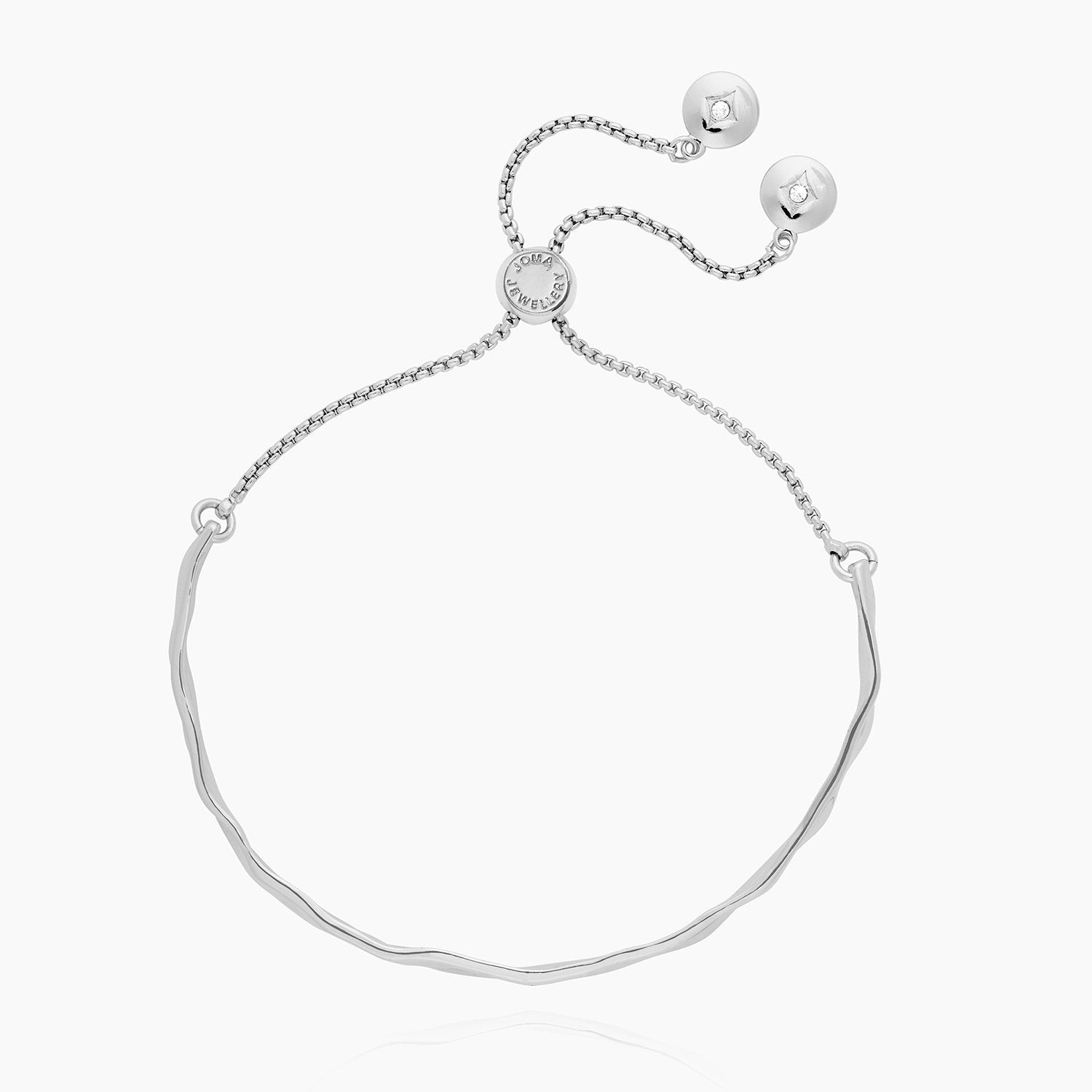 Joma Jewellery Classic Collection Hammered Bangle In Silver Plating