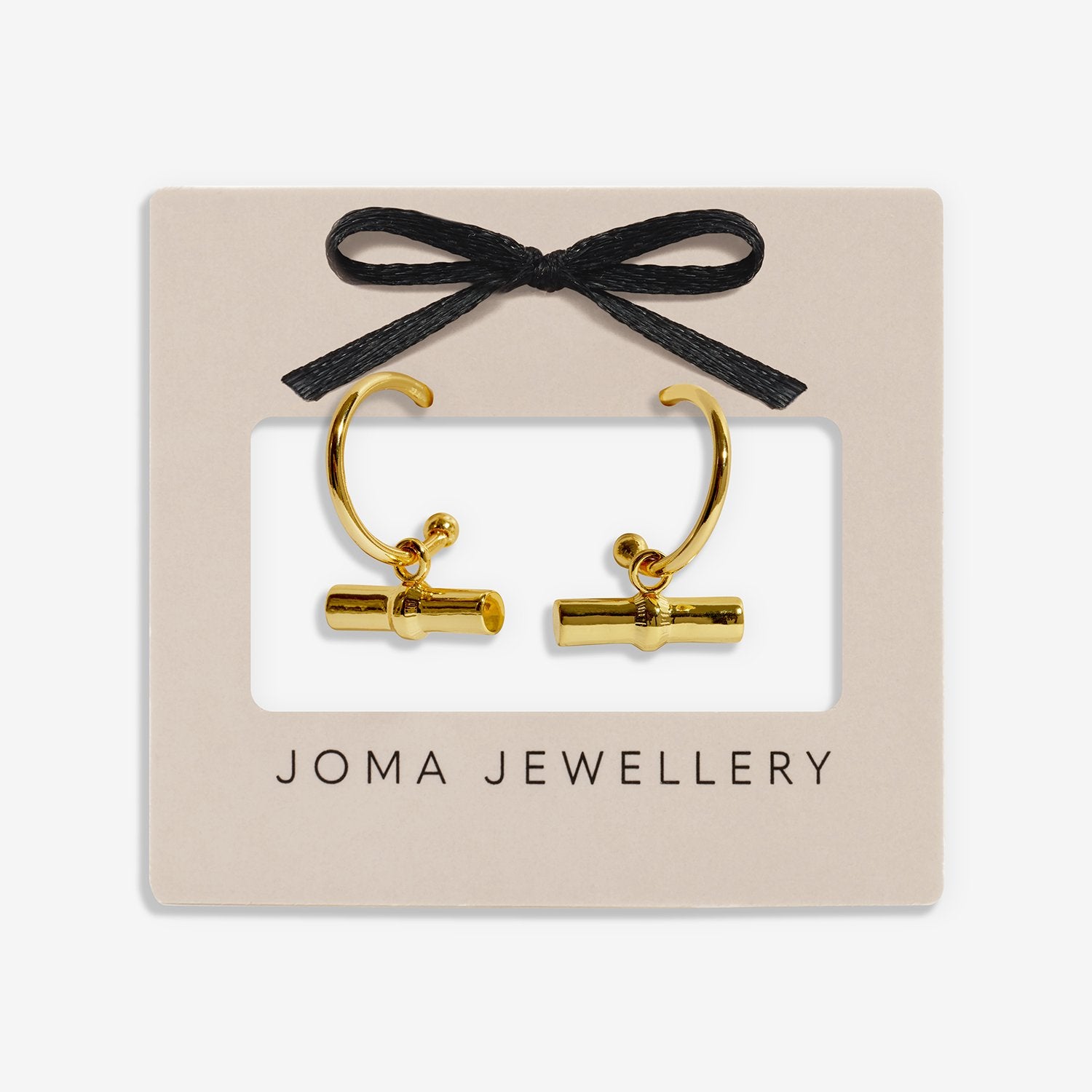 Joma Jewellery Classic Collection T-Bar Hoop Earrings In Gold Plating