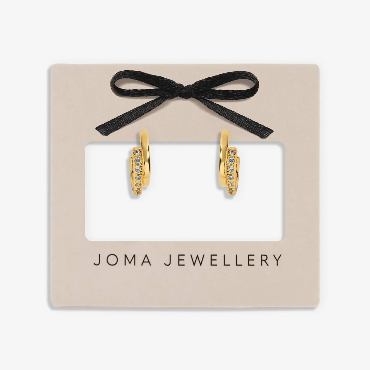Joma Jewellery Classic Collection Pavé Statement Hoop Earrings In Gold Plating