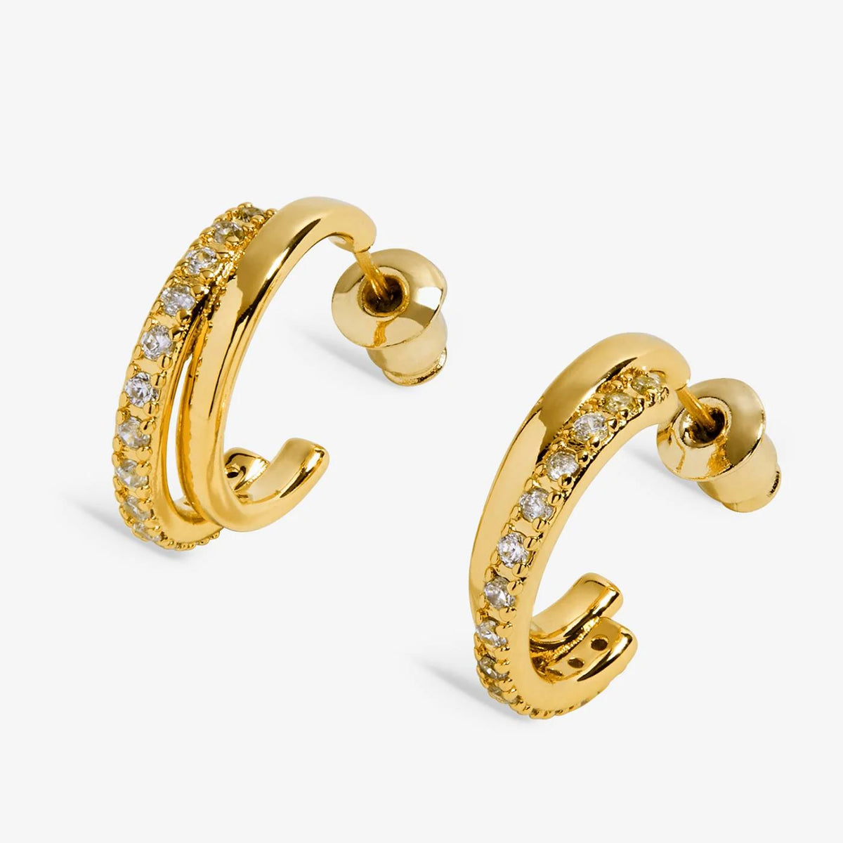 Joma Jewellery Classic Collection Pavé Statement Hoop Earrings In Gold Plating