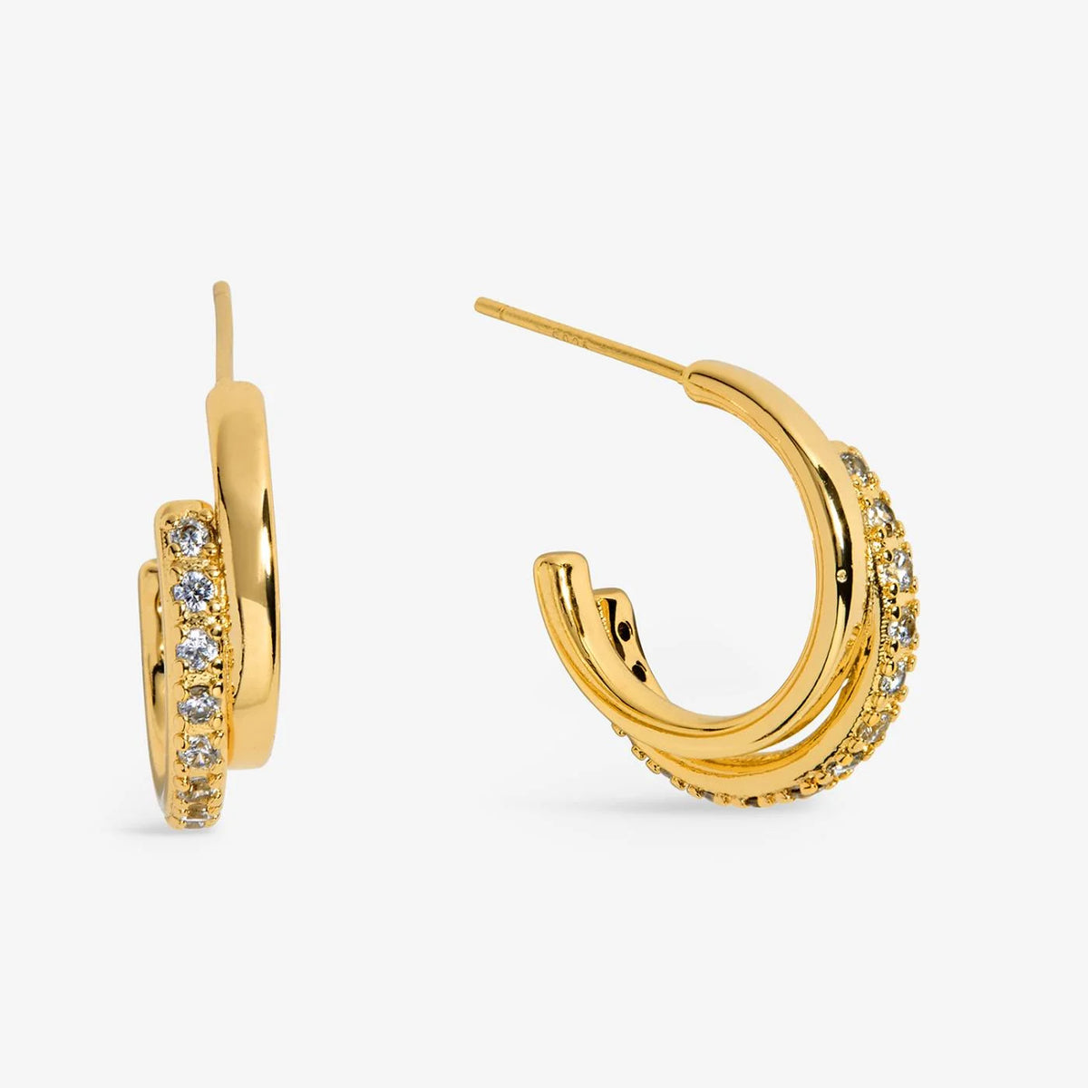 Joma Jewellery Classic Collection Pavé Statement Hoop Earrings In Gold Plating