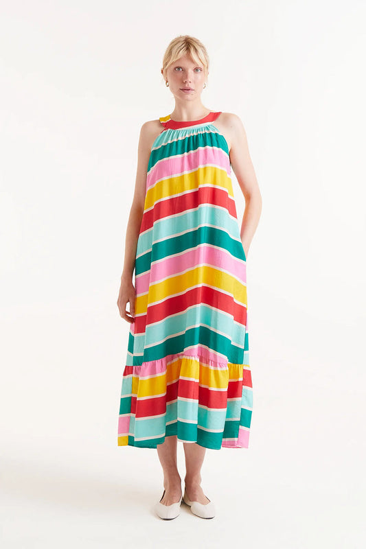 Compania Fantastica Colour Wave Striped Long Dress