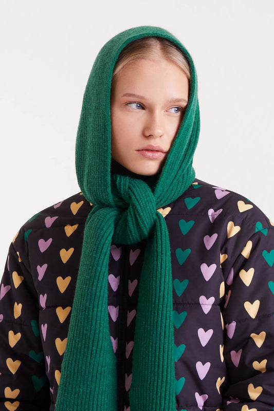 Compania Fantastica Green Fine Knit Beanie Hat 