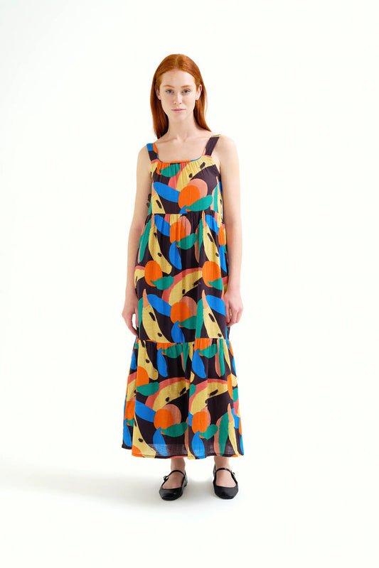 Compania Fantastica Long Dress with Tutti Frutti Big Print