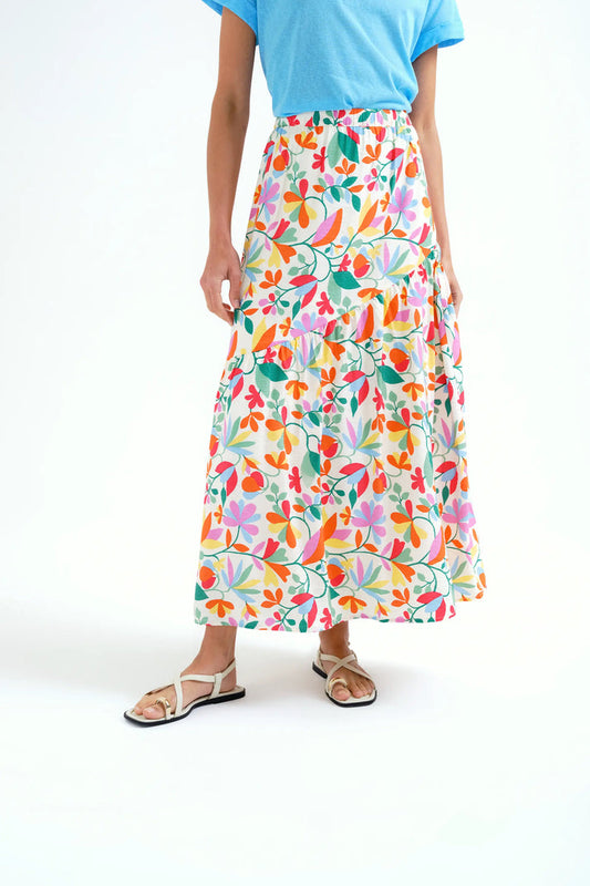 Compania Fantastica Long Skirt with Lotto Print