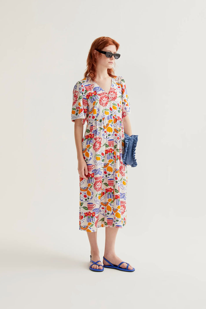 Compania Fantastica Lush Print Midi Dress