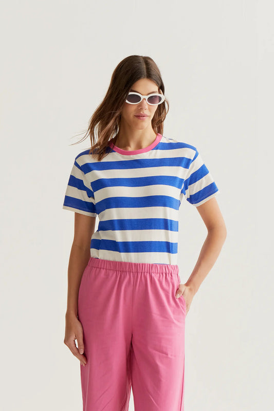 Compania Fantastica T-shirt with Blue & White Stripe
