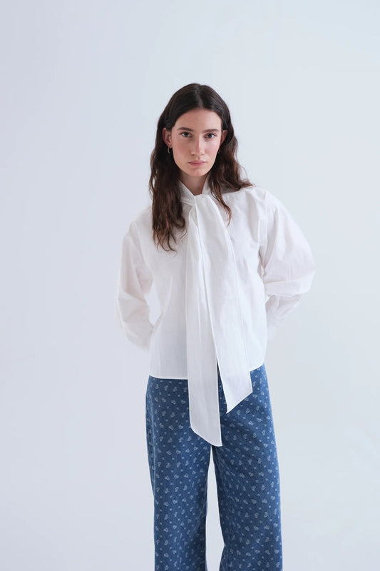 Compania White Tie-front Shirt