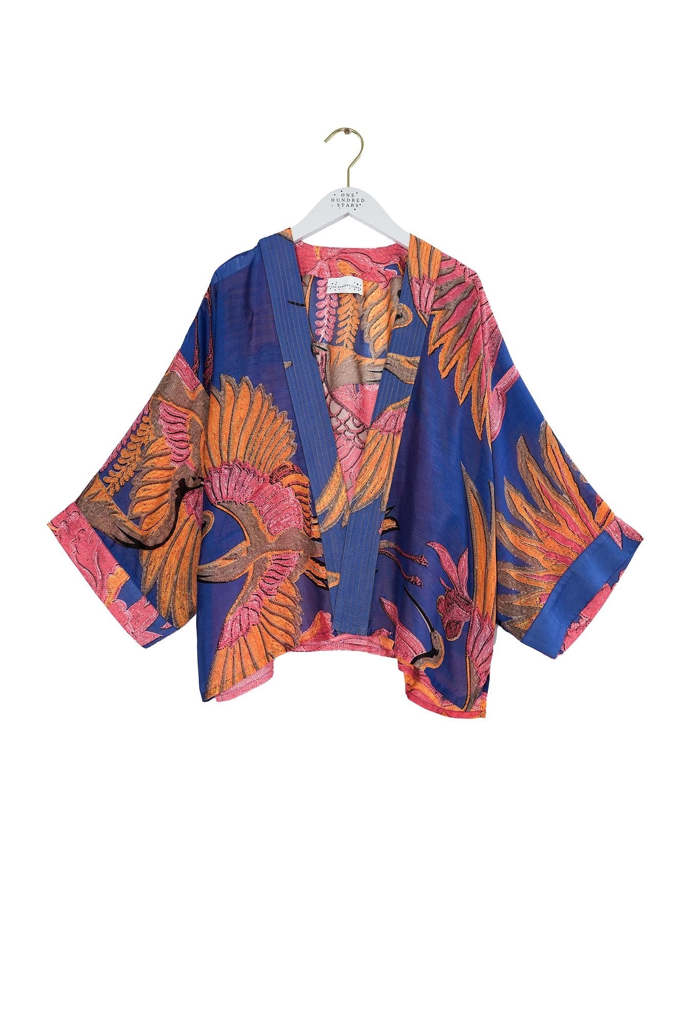 Twenty Three One Hundred Stars Crane Cobalt Kimono – Twenty Three Living