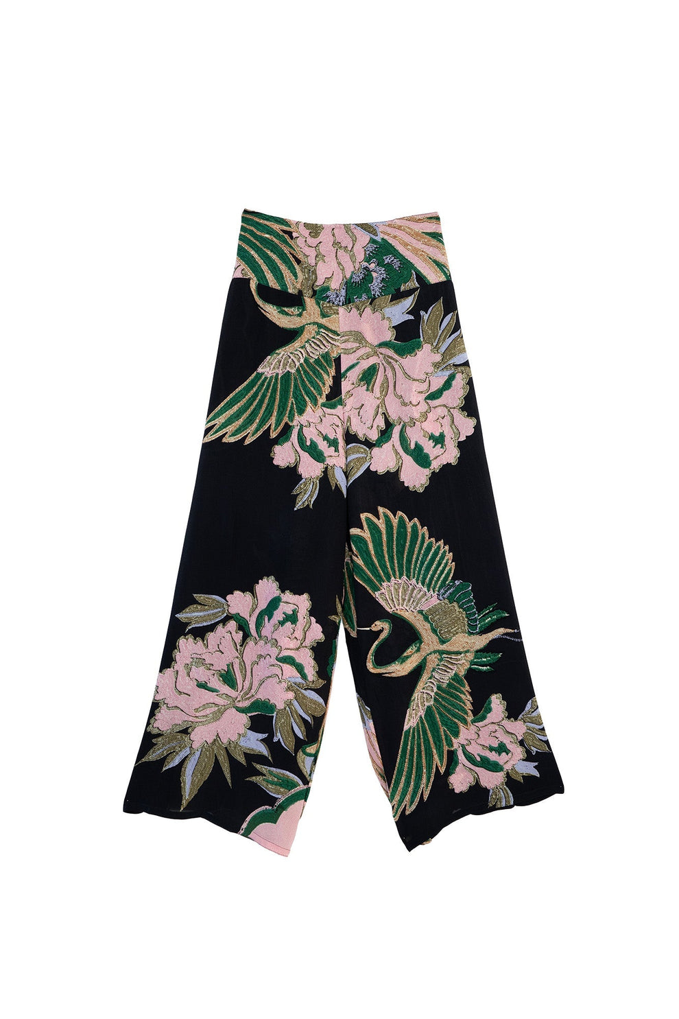 One Hundred Stars Neon Rose Beige Crepe Palazzo Pants main image 1