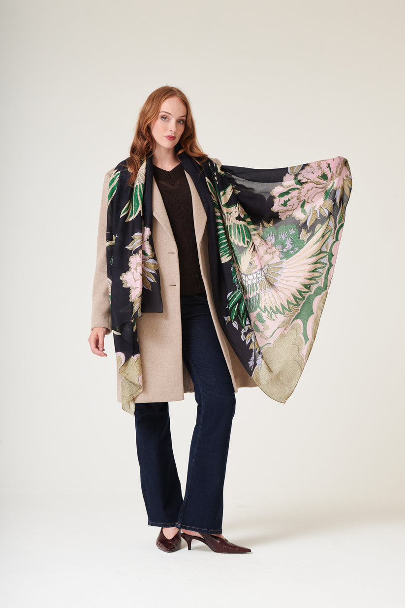 One Hundred Stars Crane Emerald Scarf