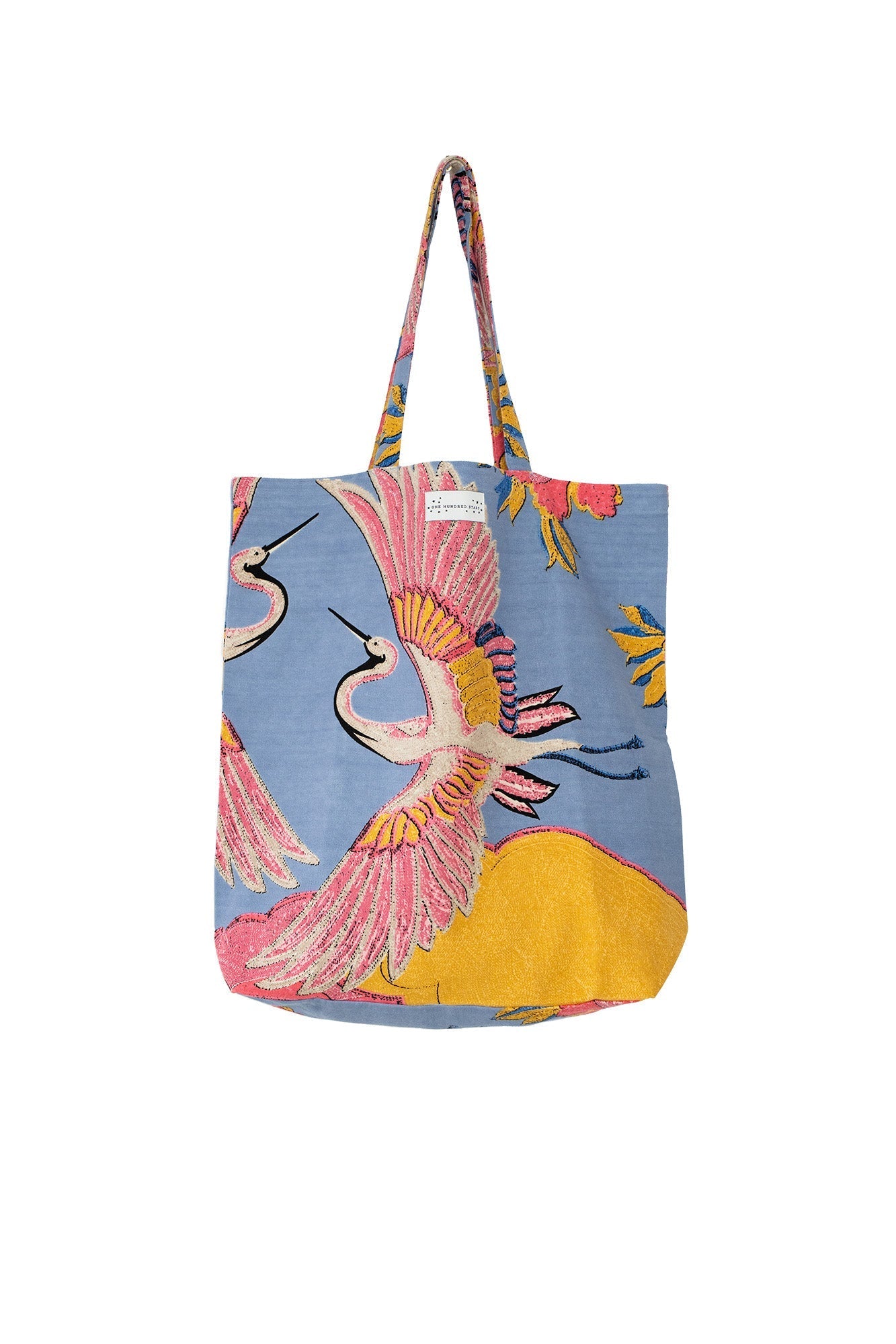 One Hundred Stars Crane Periwinkle Canvas Bag