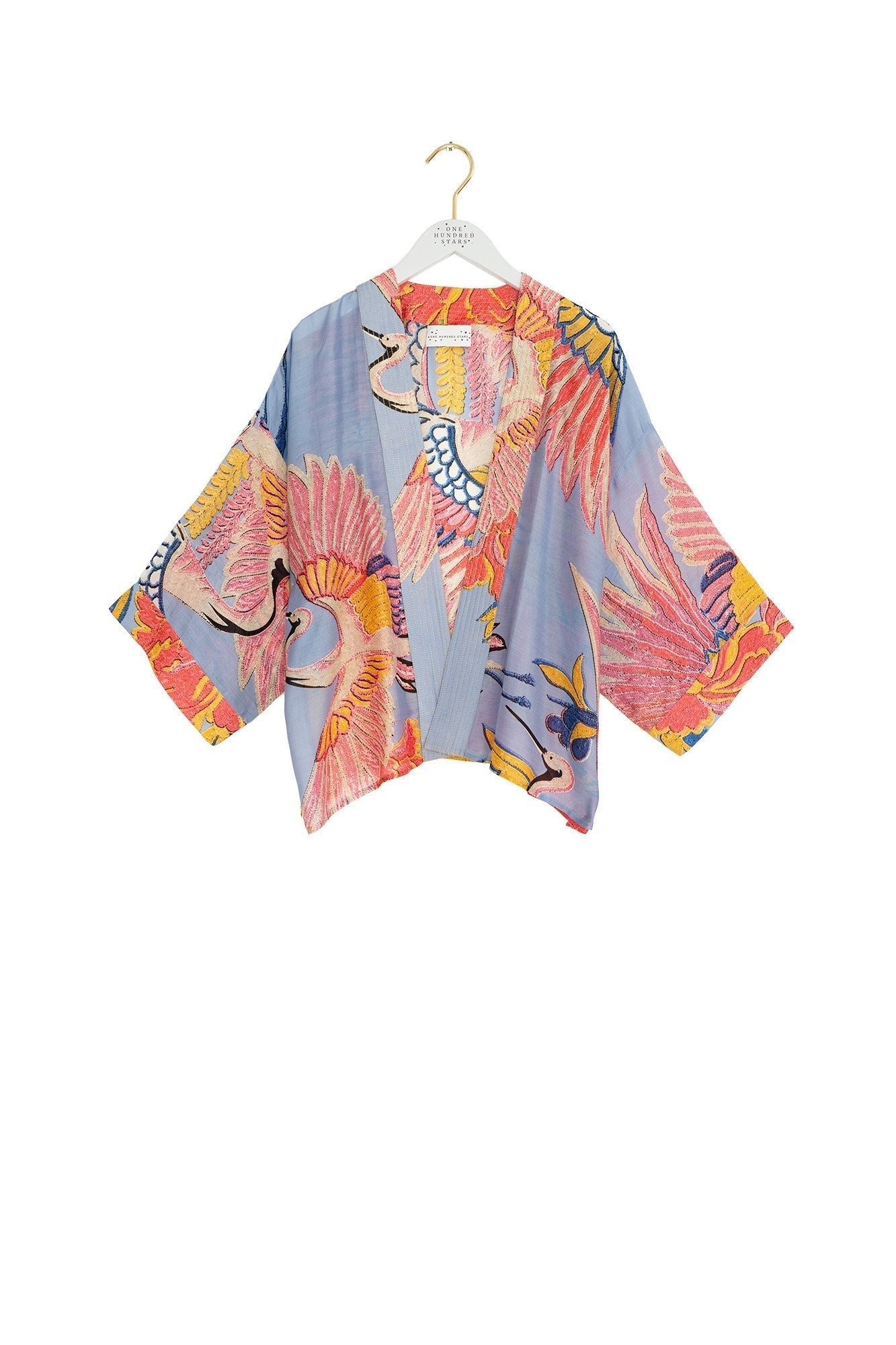 One Hundred Stars Crane Periwinkle Kimono
