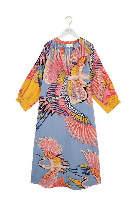 One Hundred Stars Crane Periwinkle Raglan Dress