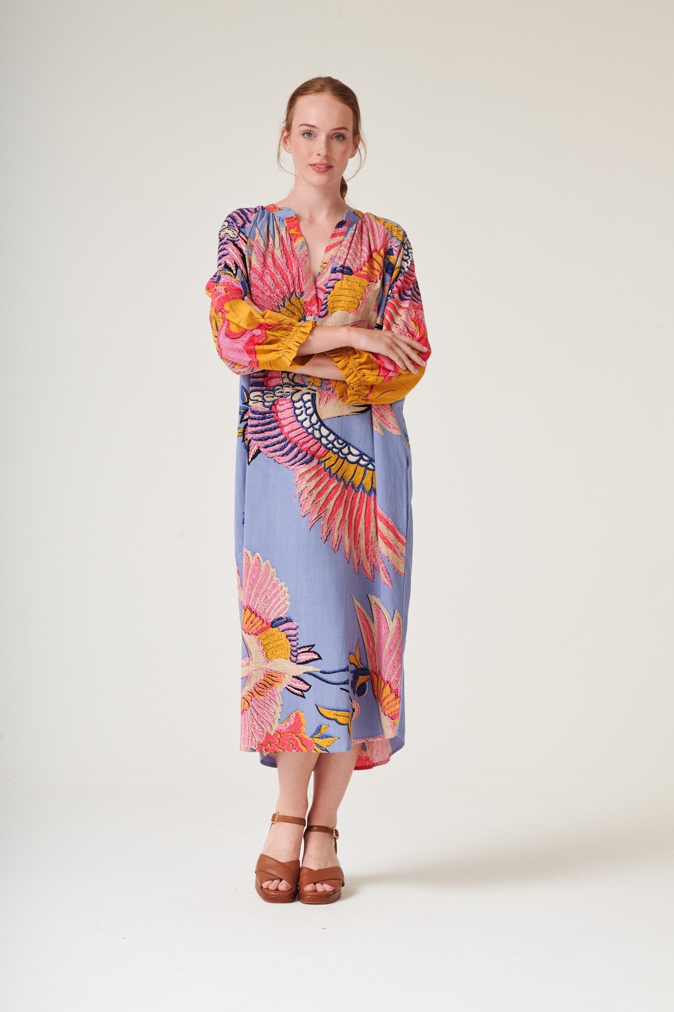 One Hundred Stars Crane Periwinkle Raglan Dress