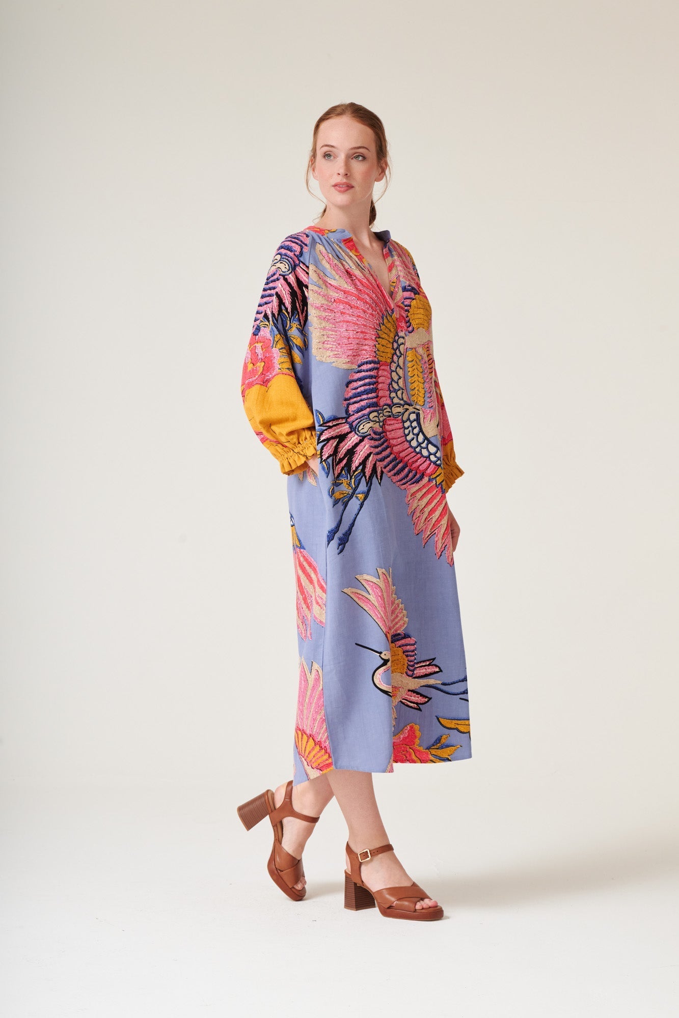 One Hundred Stars Crane Periwinkle Raglan Dress