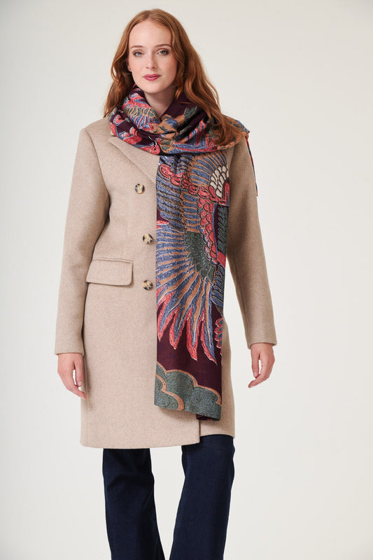One Hundred Stars Crane Plum Scarf
