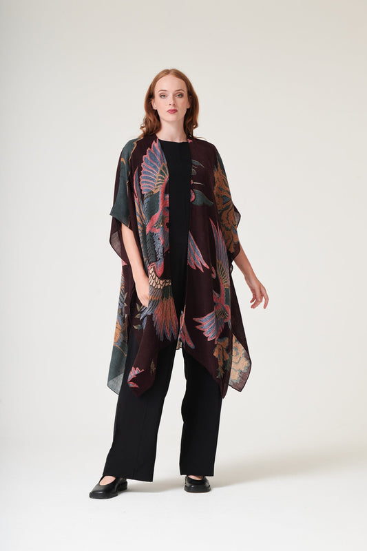 One Hundred Stars Crane Plum Wool Throwover