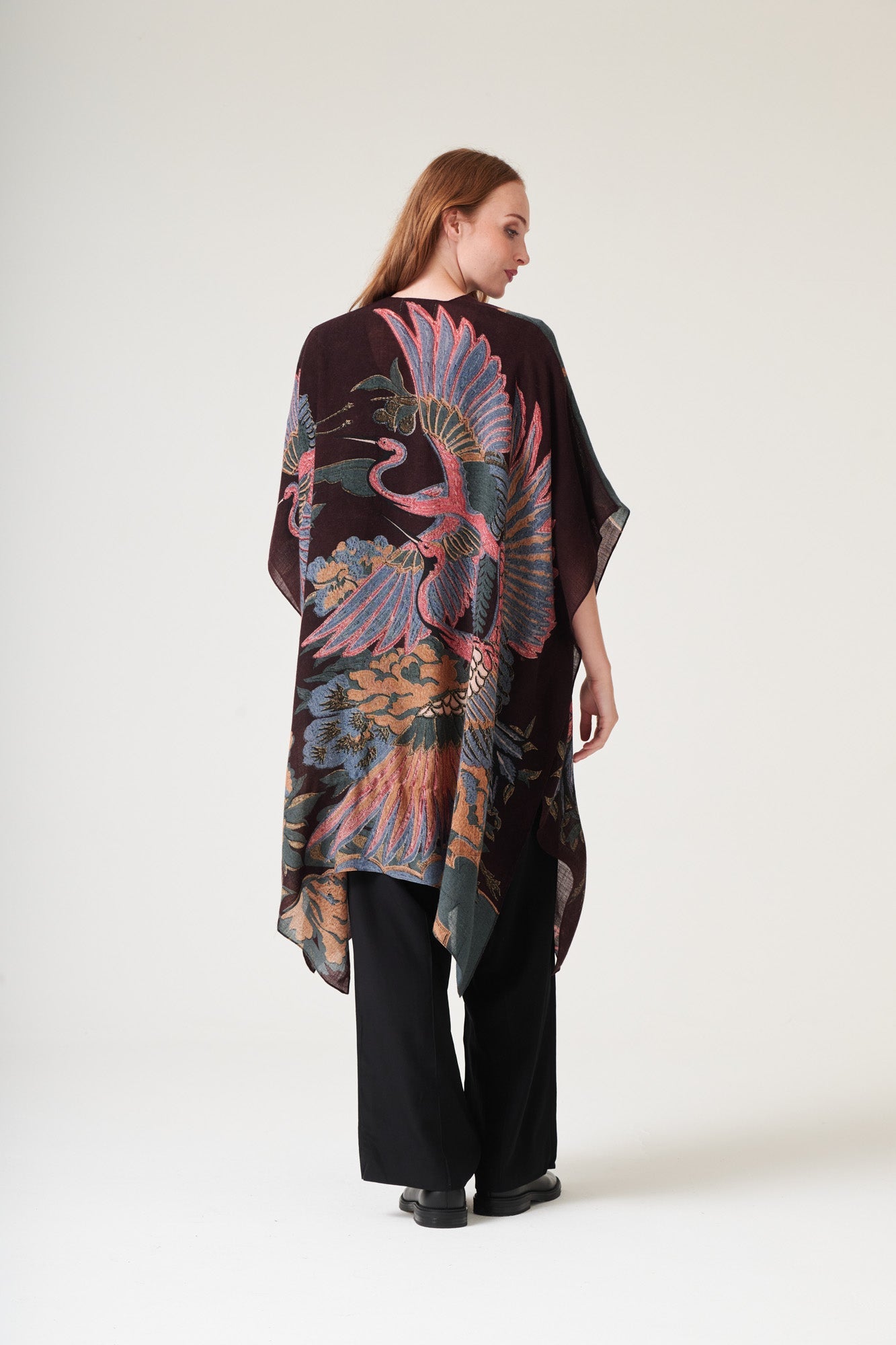 One Hundred Stars Crane Plum Wool Throwover