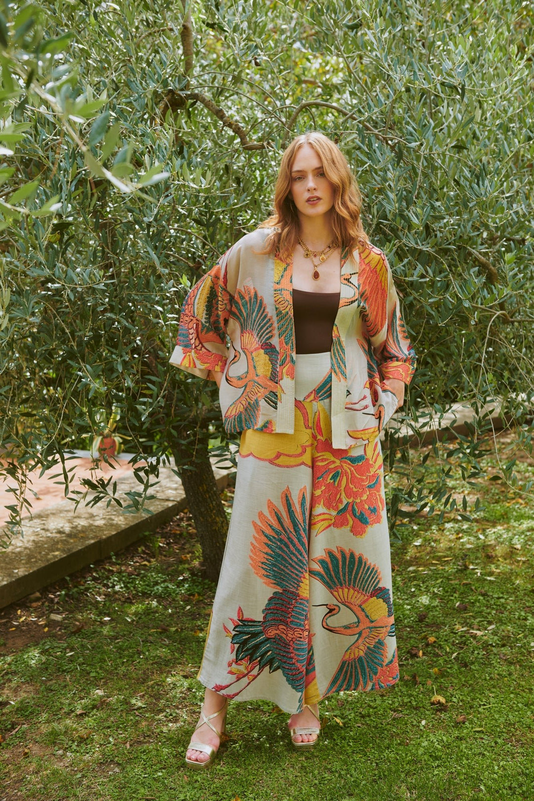 One Hundred Stars Crane Stone Kimono