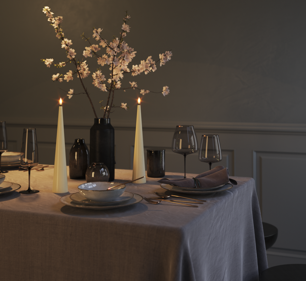 LED Flameless Cone Candle 20cm