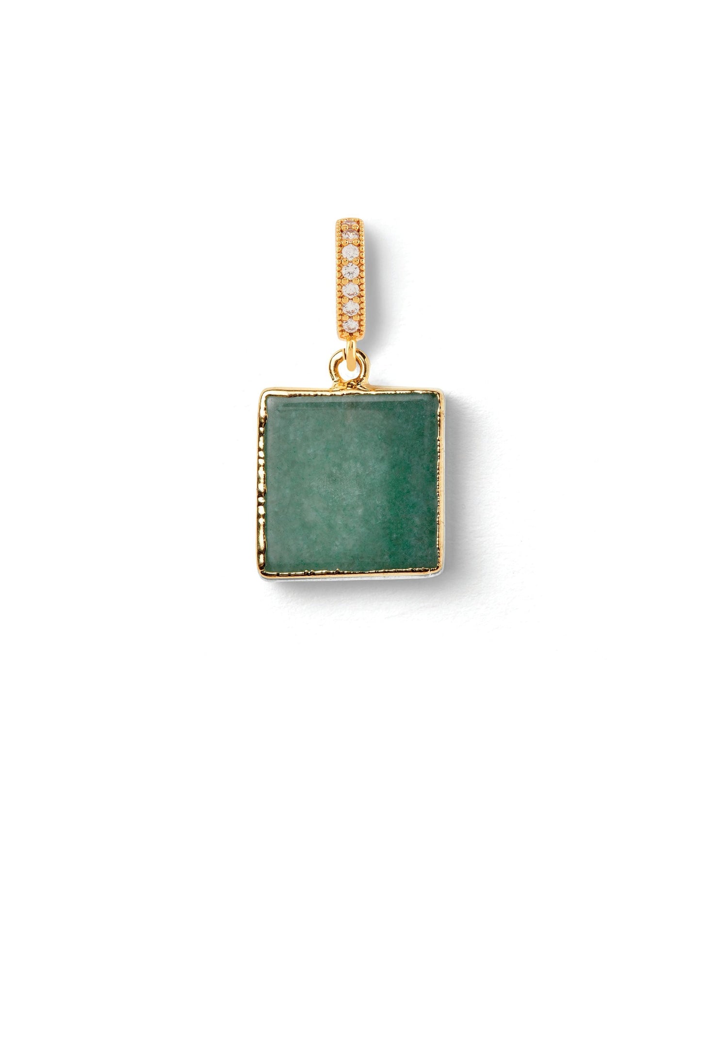 Crystal Haze Green Quartz Pave Connector