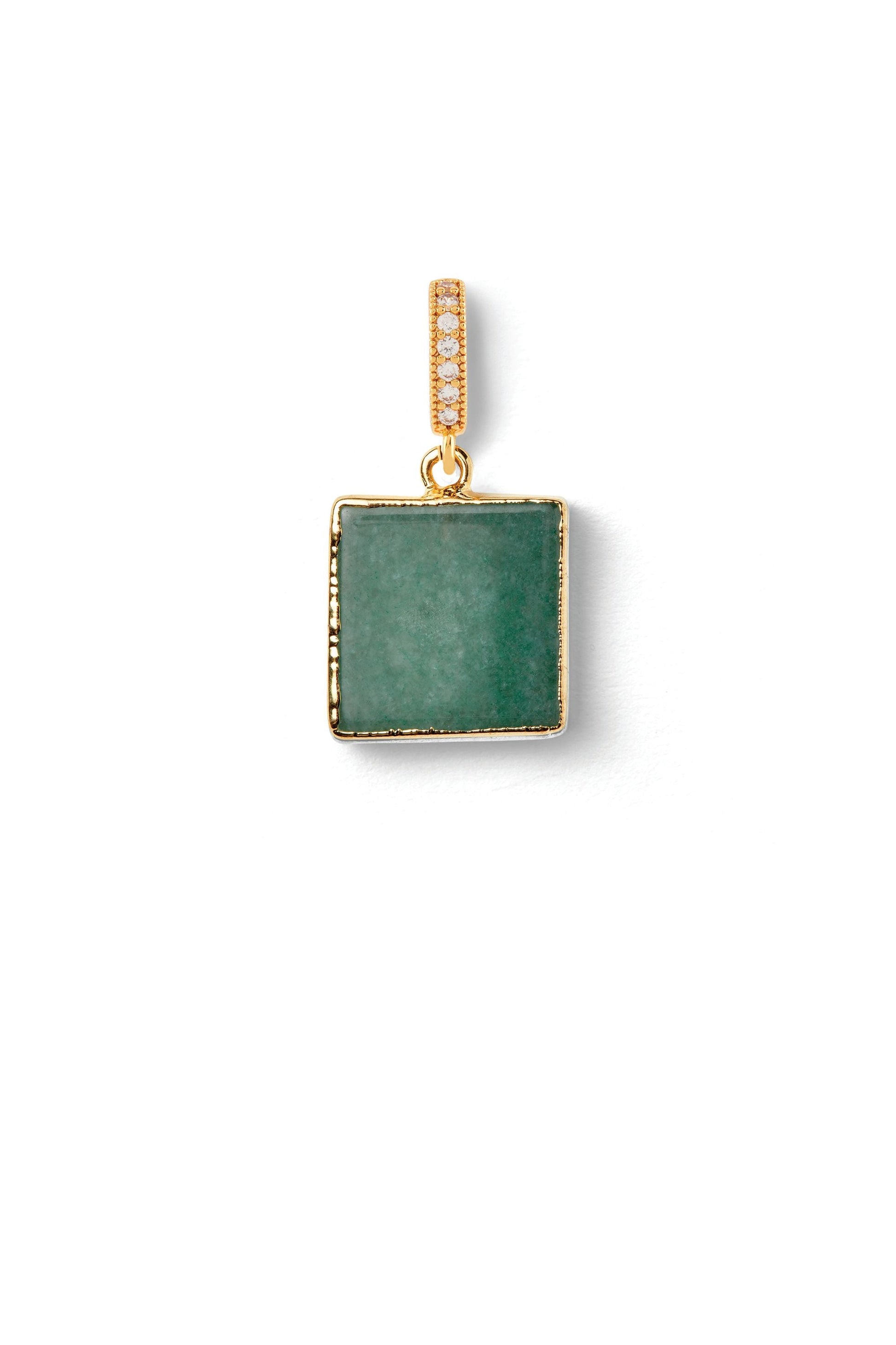 Crystal Haze Green Quartz Pave Connector