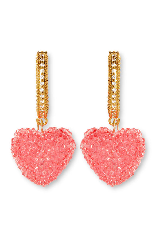Crystal Haze Jelly Heart Collector Earrings Pave (G)