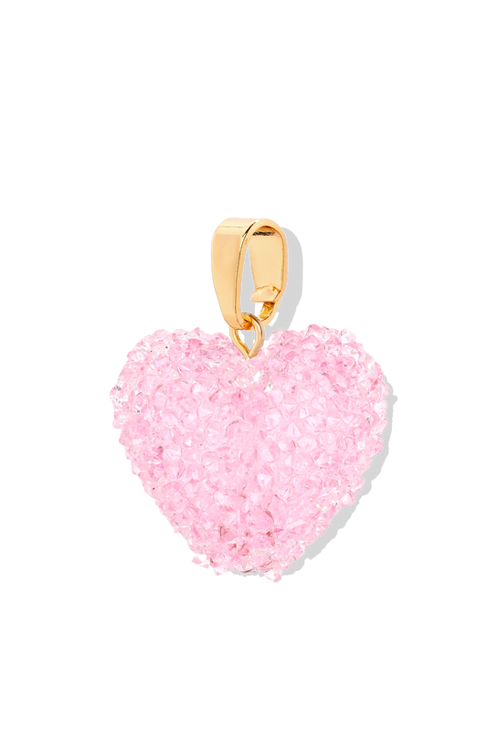 Crystal Haze Jelly Heart Pendant - Classic Connector - Baby Pink (G)