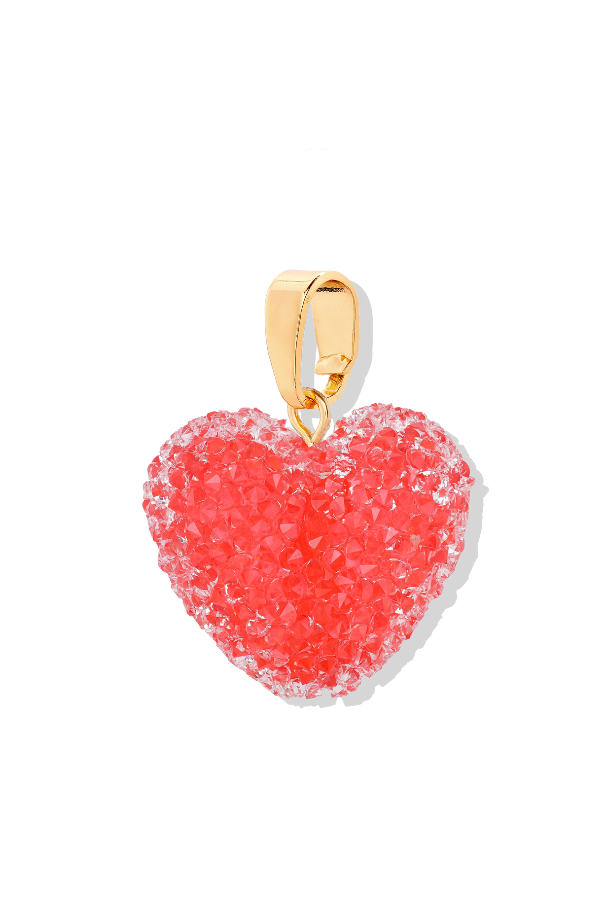 Crystal Haze Jelly Heart Pendant - Classic Connector - Watermelon (G)