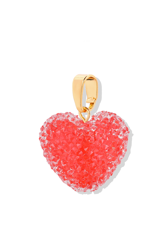 Crystal Haze Jelly Heart Pendant - Classic Connector - Watermelon (G)