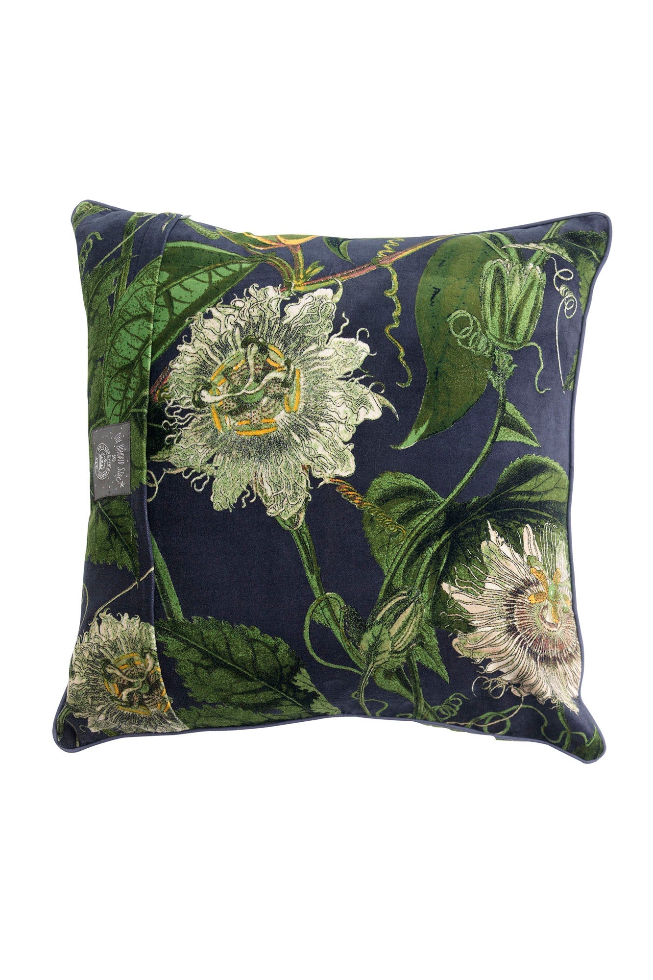 One Hundred Stars Passion Flower Charcoal Grey Cushion Cover