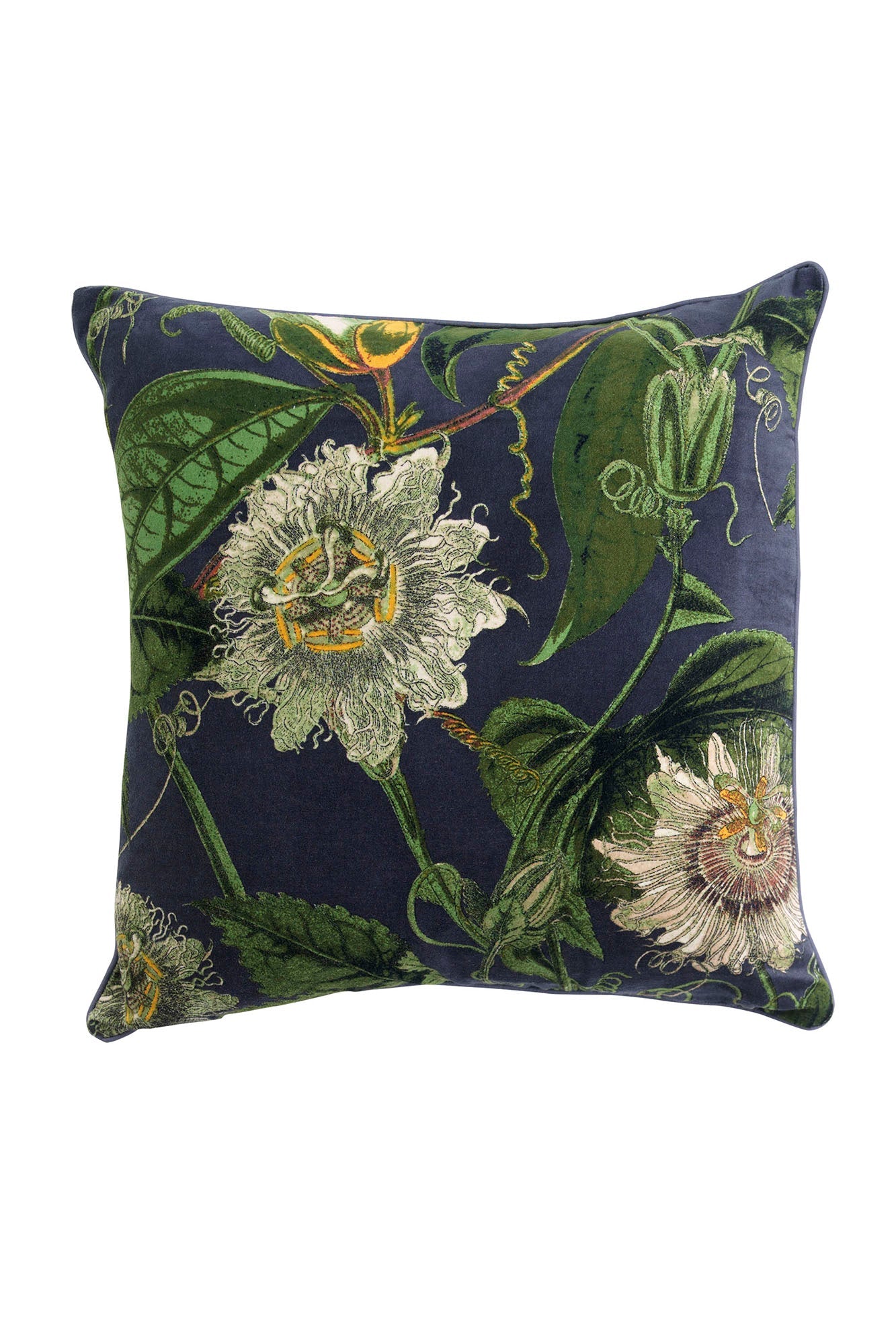 One Hundred Stars Passion Flower Charcoal Grey Cushion Cover