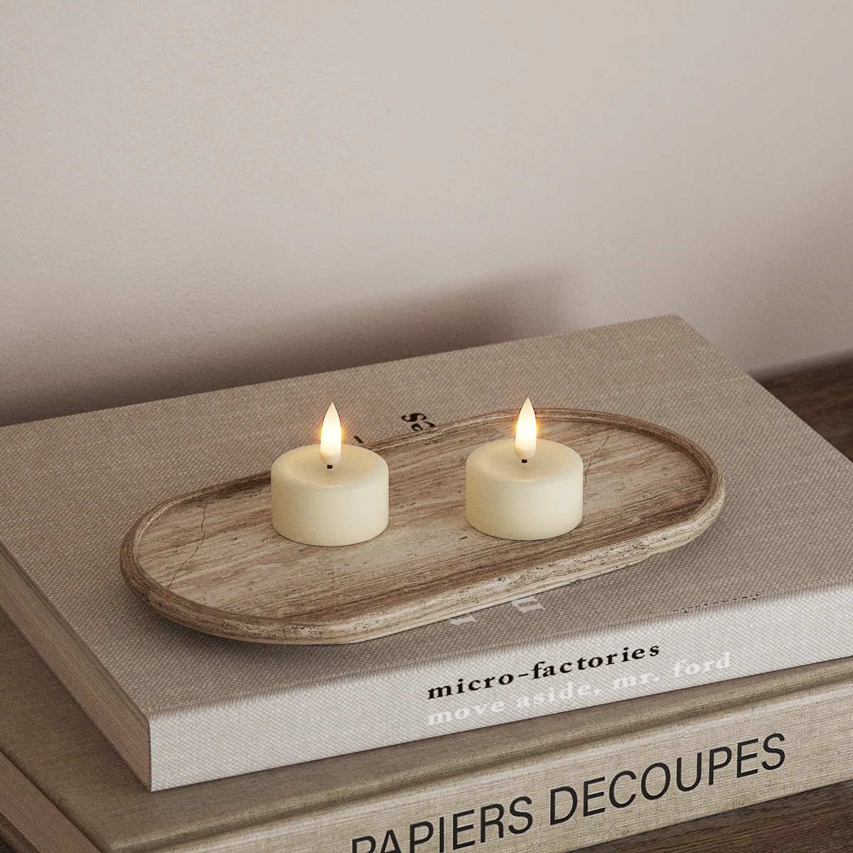 Flameless LED Tealights Pack 2 - Cream