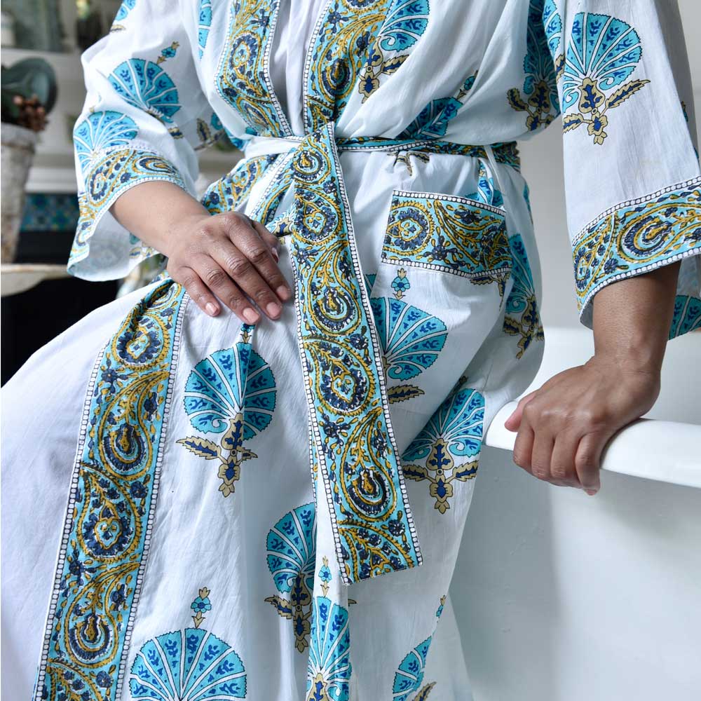 Aqua Shell Dressing Gown