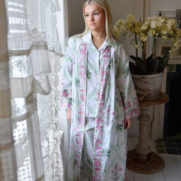 Powell Craft's new Floral Pink Palms Dressing Gown 127cm