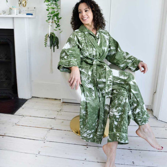 Powell Craft Tropical Green Fern Dressing Gown