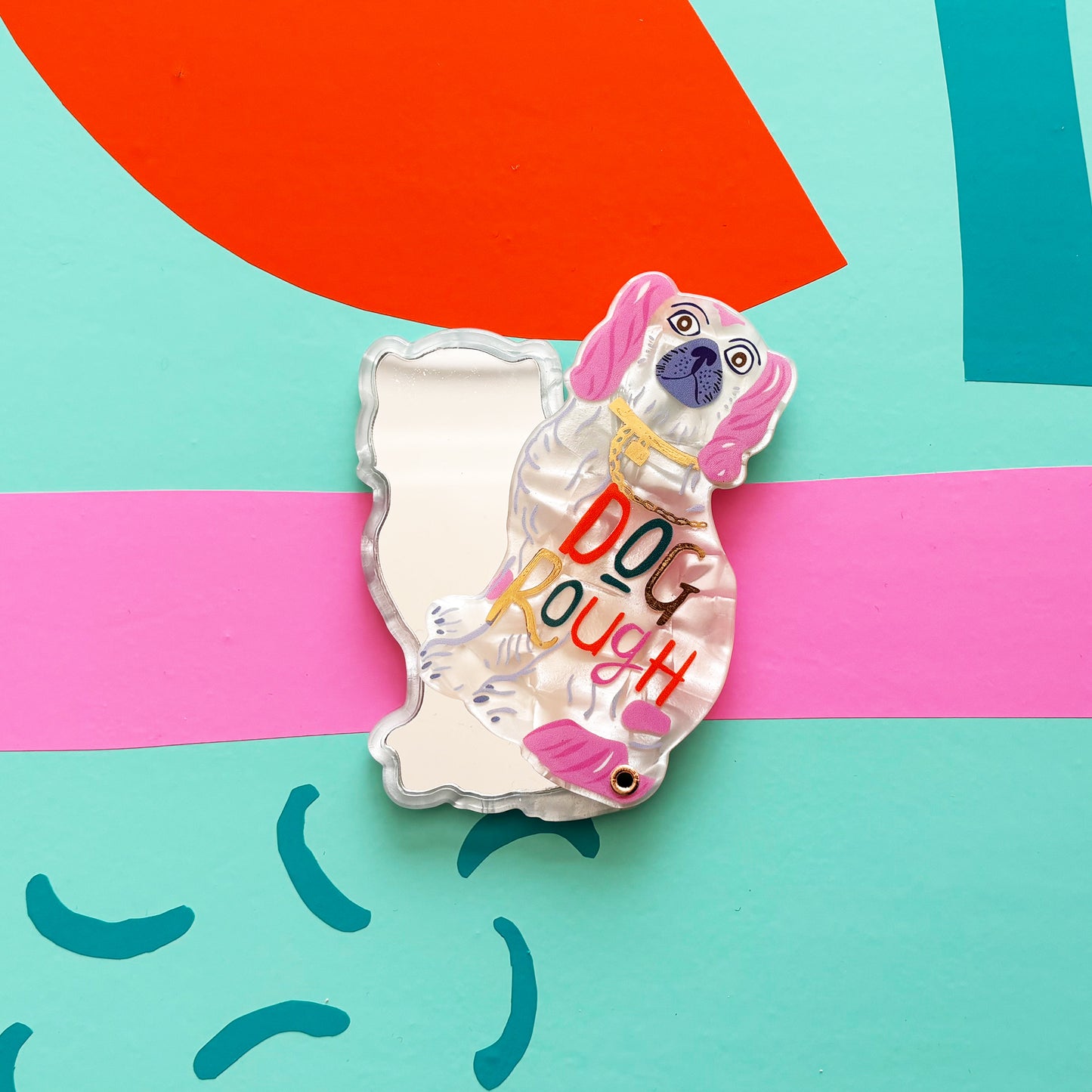 Small Talk Dog House Dog Rough Compact Mirror