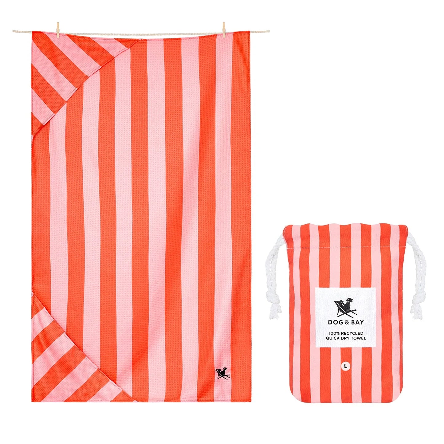 Dock & Bay Dog Towel - Canine Coral - Large 120x70cm