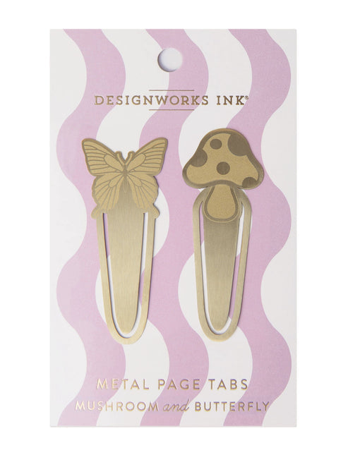 Metal Page Tabs - Mushroom & Butterfly
