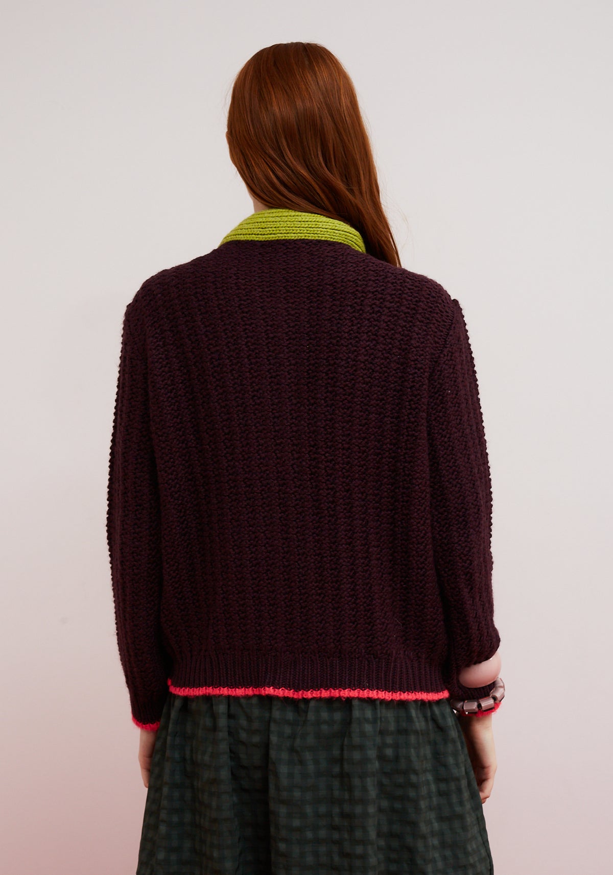 Dr Bloom Cardigan Grace Eggplant